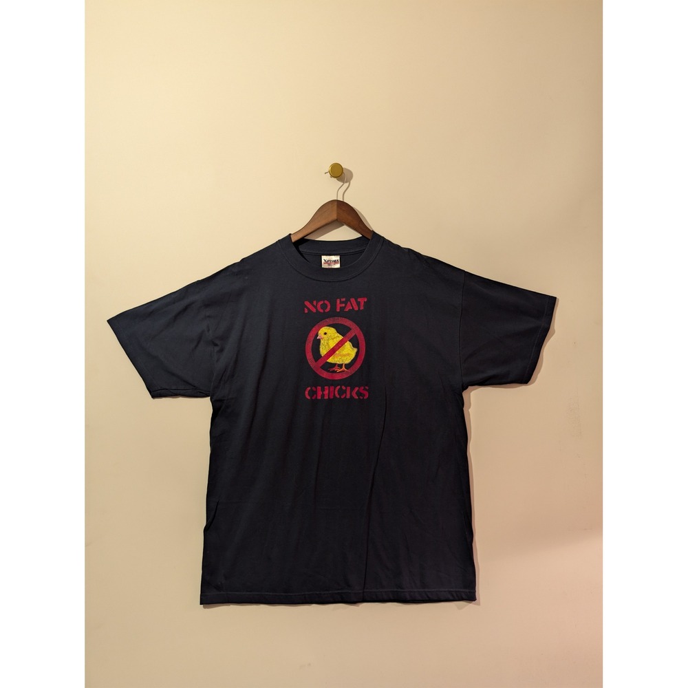 Tee Mens XL Black No Fat Chicks Funny Humor Shirt